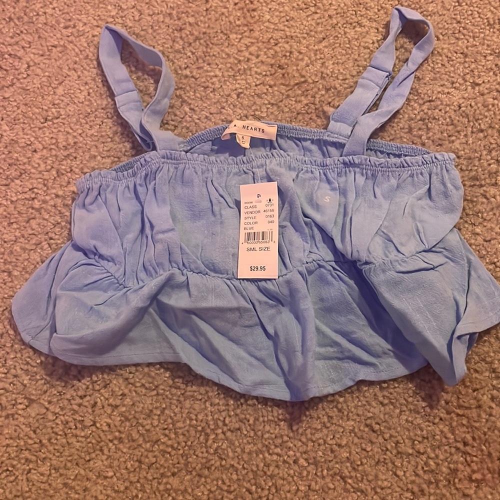 New with tags blue crop tank top!